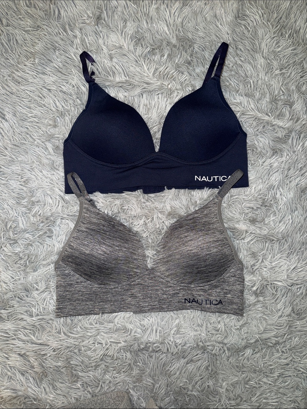 Nautica Navy and Heather Gray Seamless Bra Duo